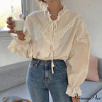 Spring Free Lantern Sleeve Classic Blouse