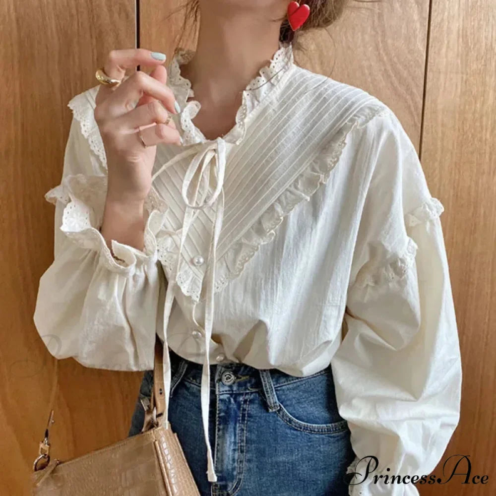 Spring Free Lantern Sleeve Classic Blouse