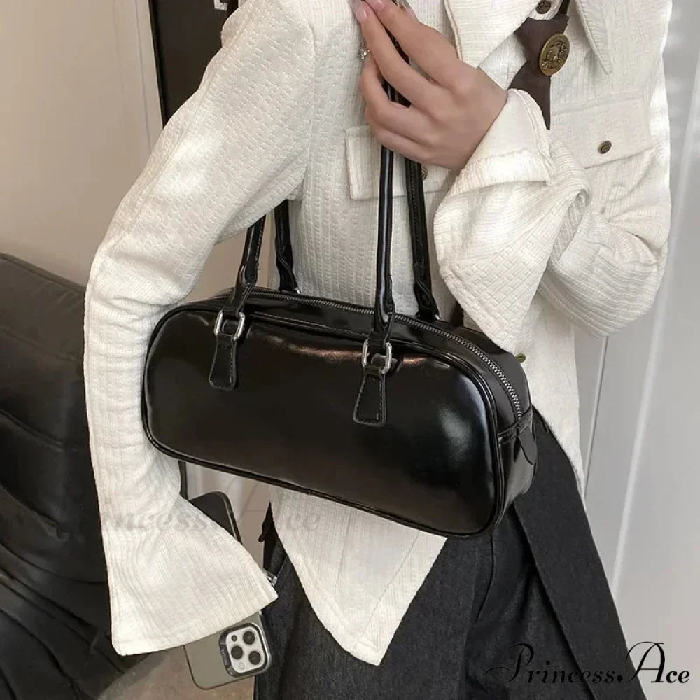 Spring Vintage Faux Leather Underarm Shoulder Bag