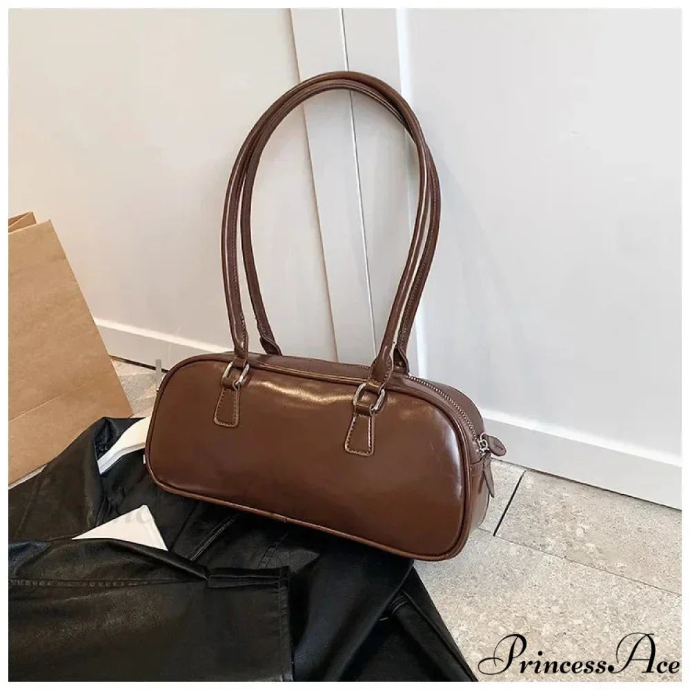 Spring Vintage Faux Leather Underarm Shoulder Bag