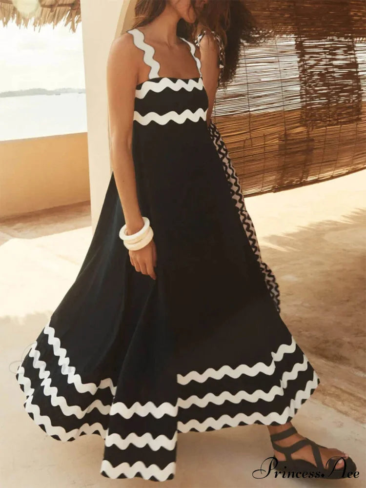 Square Collar Stylish Spaghetti Straps Dress