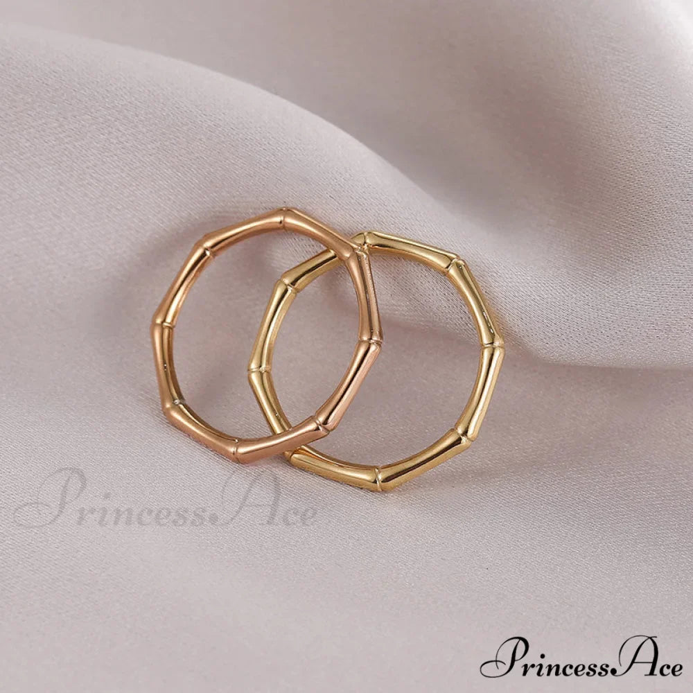 Stainless Steel Bamboo Shape Closed Rings