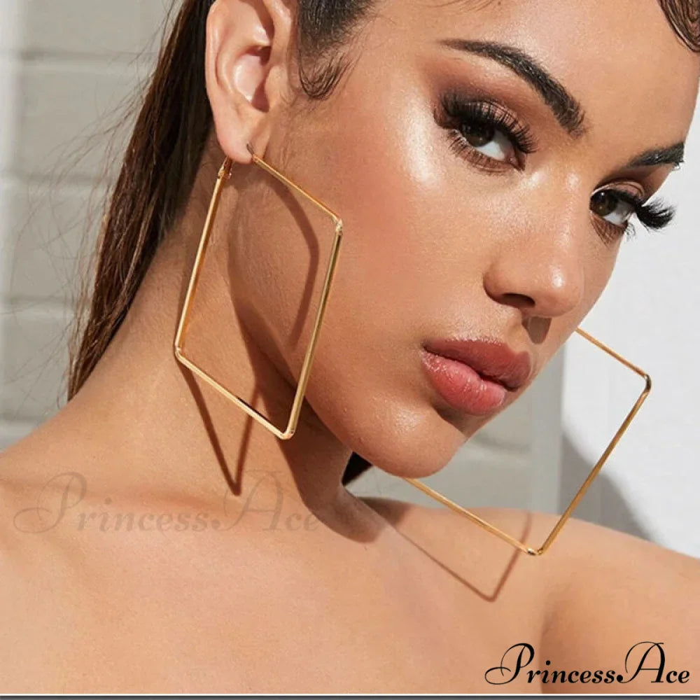 Stainless Steel Big Size Exaggerated Hoop Earrings