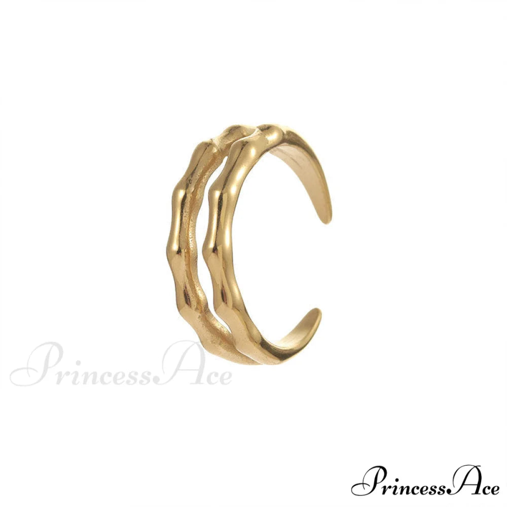 Stainless Steel Casting Double Layer Bamboo Ring