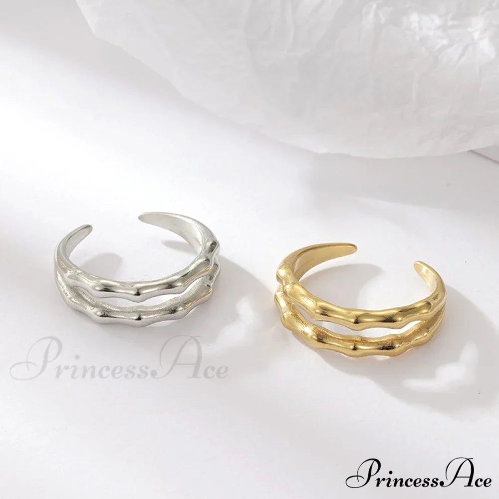 Stainless Steel Casting Double Layer Bamboo Ring