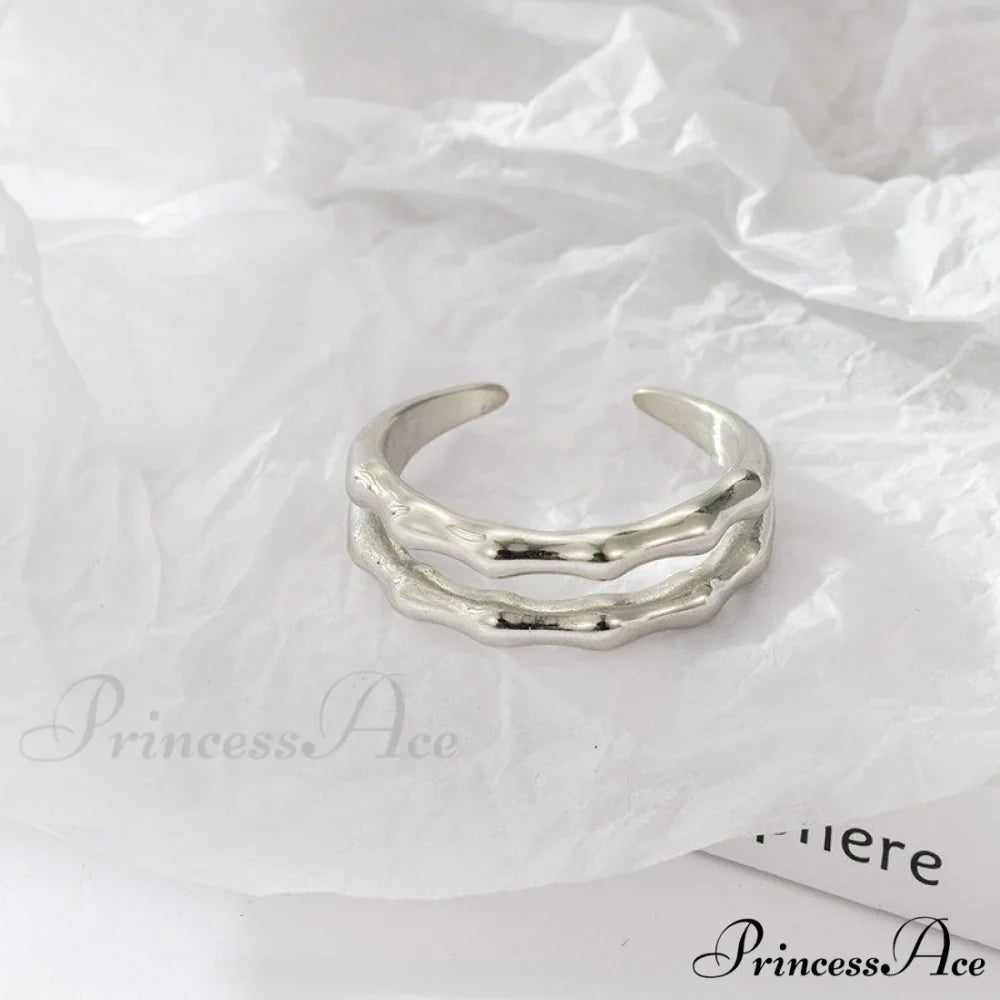 Stainless Steel Casting Double Layer Bamboo Ring