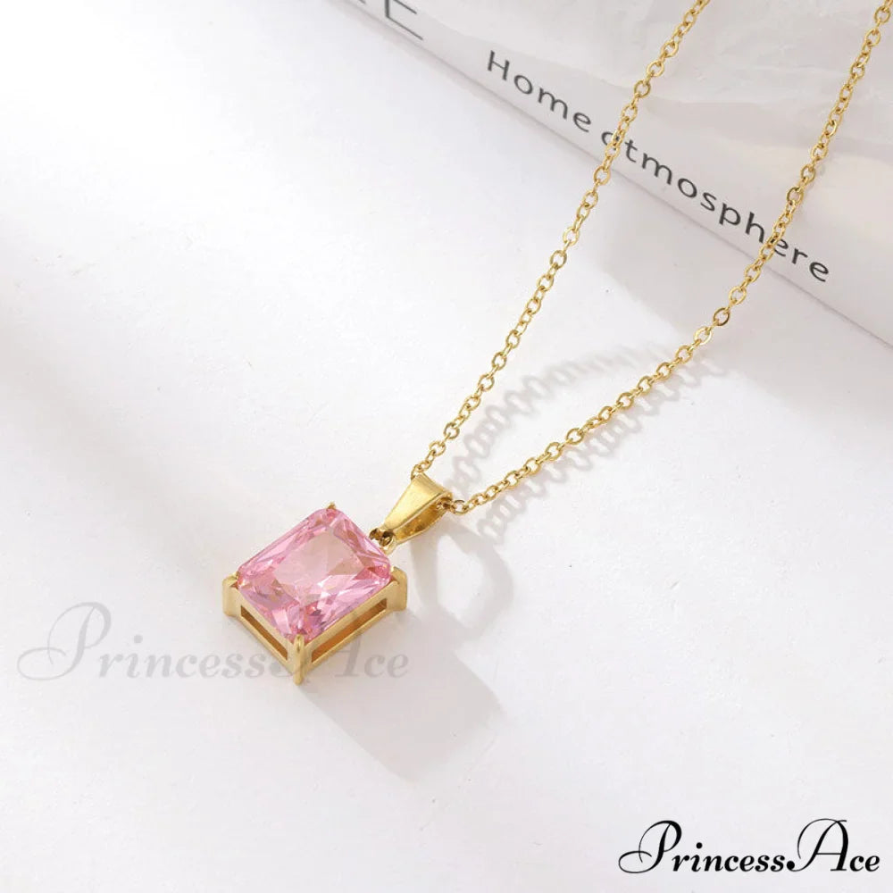 Stainless Steel Diamond Studded All-match Necklaces