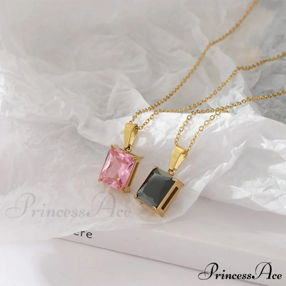 Stainless Steel Diamond Studded All-match Necklaces