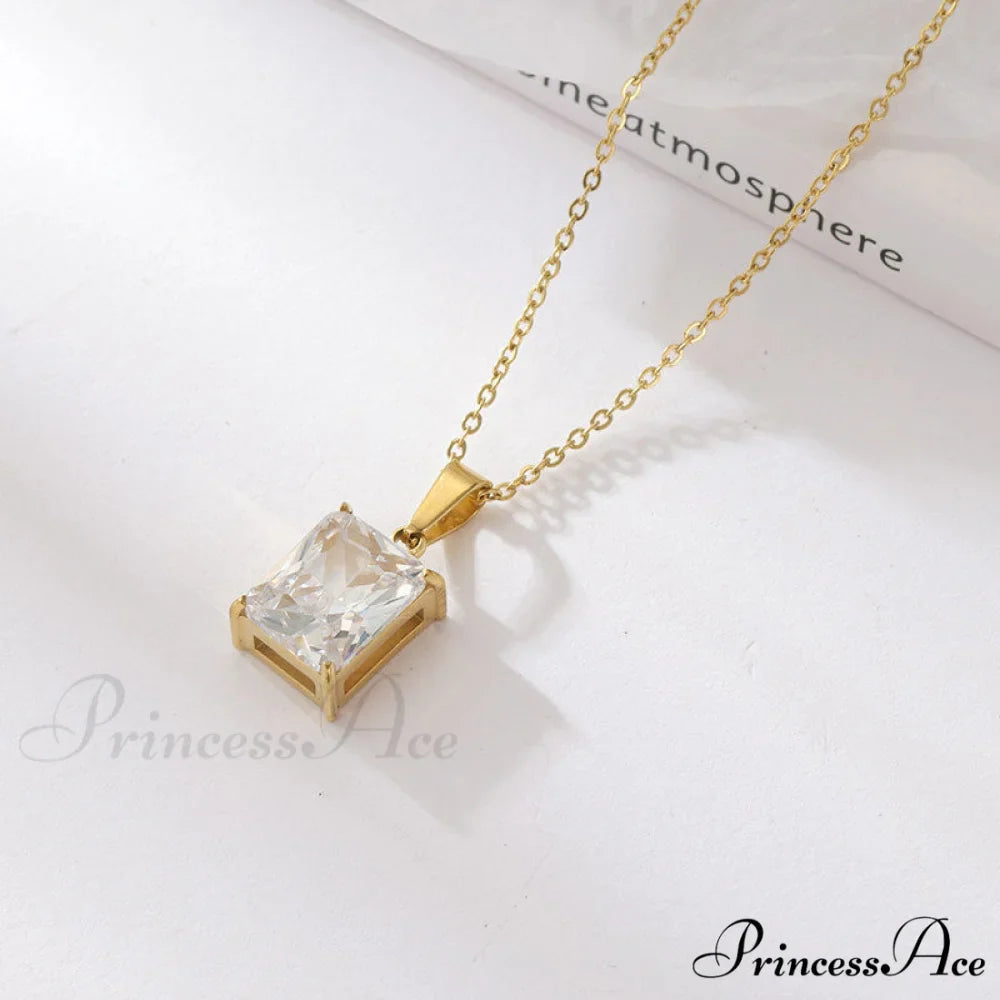 Stainless Steel Diamond Studded All-match Necklaces