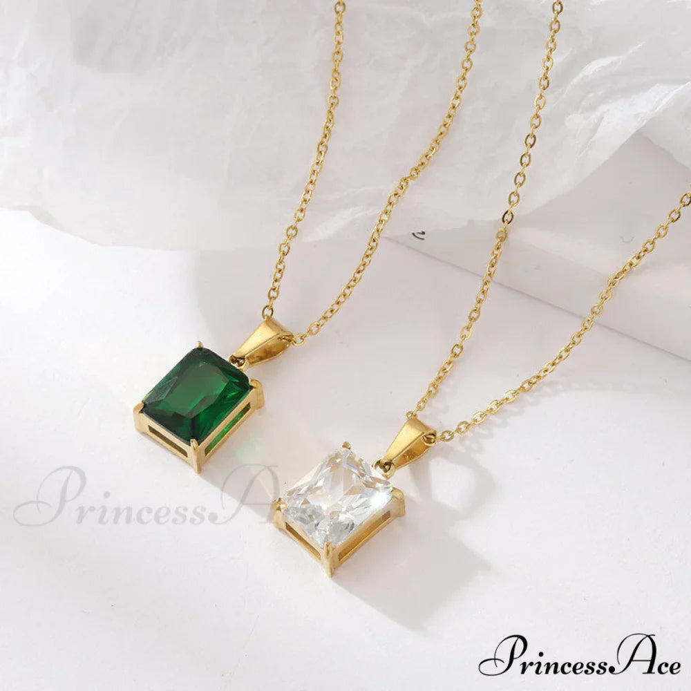 Stainless Steel Diamond Studded All-match Necklaces