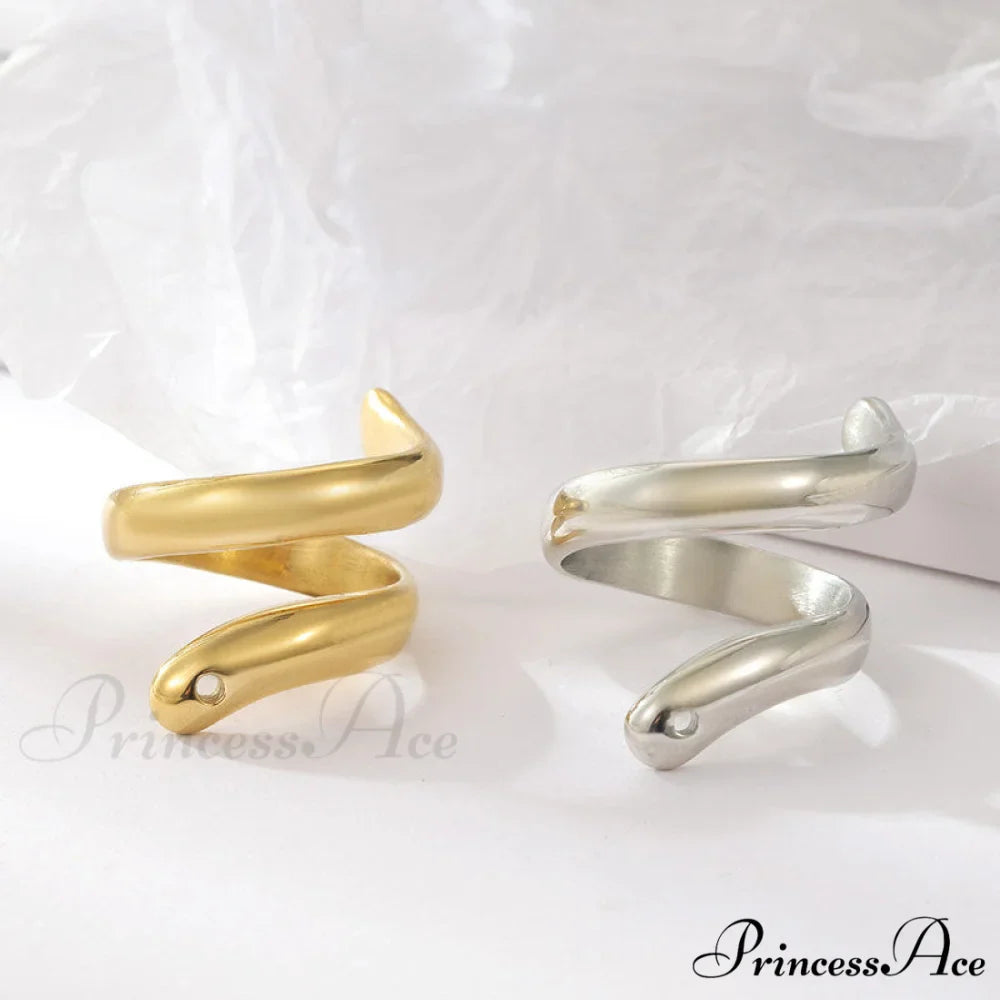 Stainless Steel Exaggerated Serpentine Cast Ring