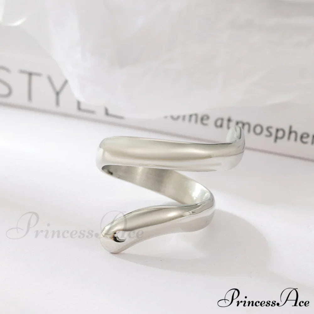 Stainless Steel Exaggerated Serpentine Cast Ring