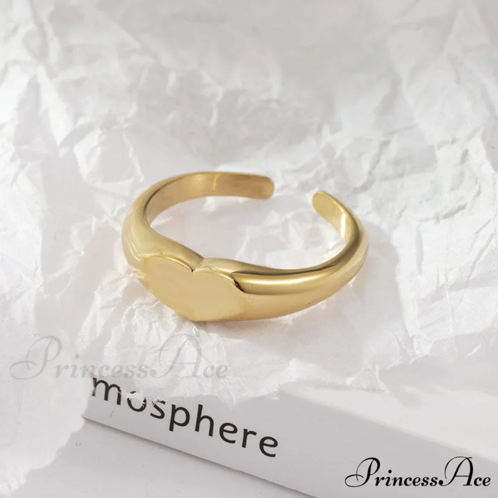 Stainless Steel Glossy Heart Rings