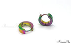 Stainless Steel Rainbow Colorful Hoop Earrings