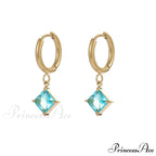 Stainless Steel Shining Diamond Drop Earrings