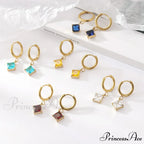 Stainless Steel Shining Diamond Drop Earrings