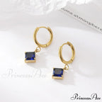 Stainless Steel Shining Diamond Drop Earrings