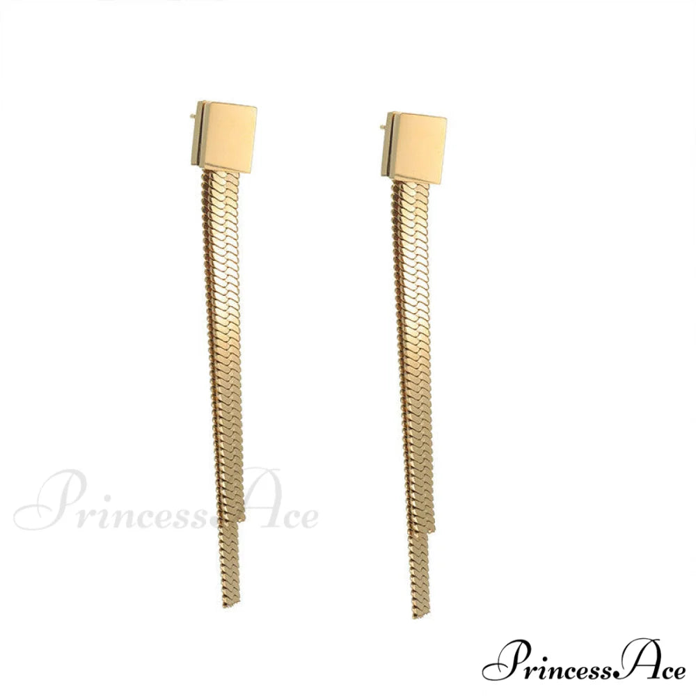 Stainless Steel Snake Chain Pendant Earrings