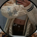 Stellar Embroidery Knit Button-up Cardigan