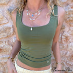 Stellar Gathered Scoop Crop Top