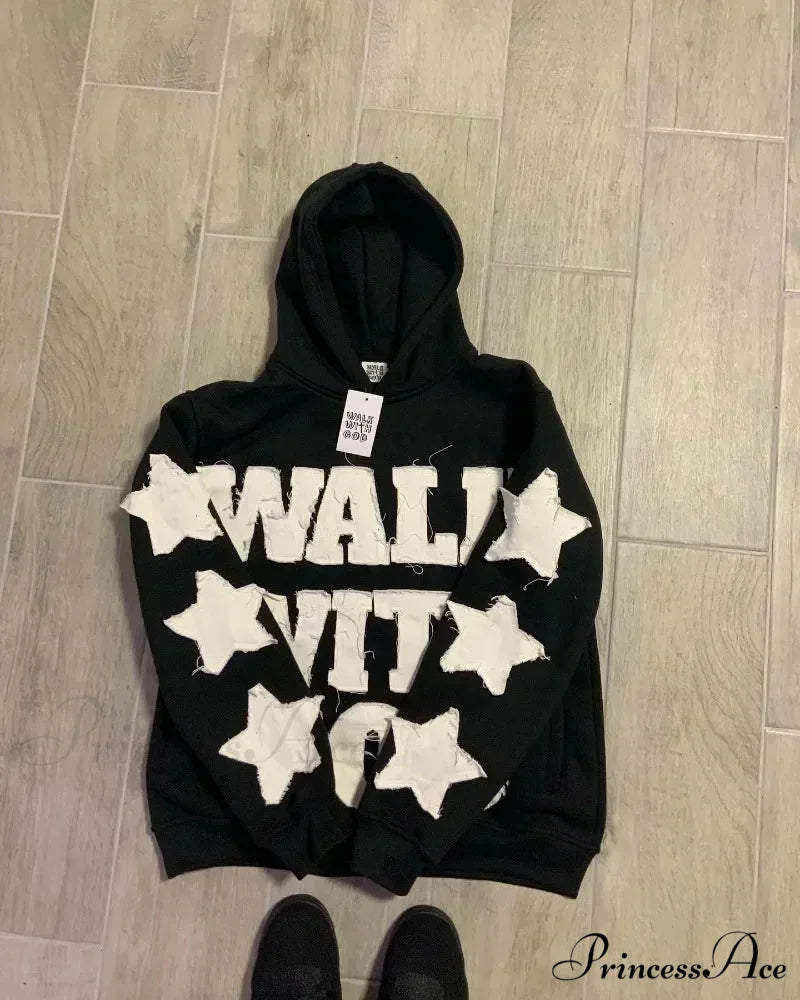 Stellar Patch Embroidery Hoodie