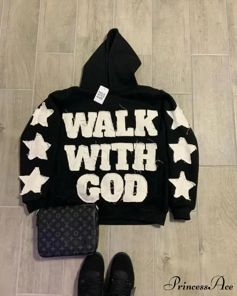 Stellar Patch Embroidery Hoodie