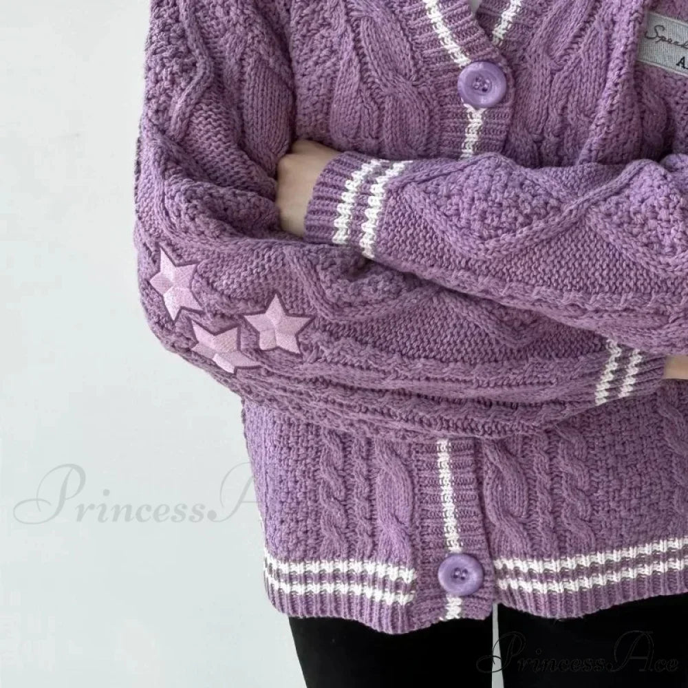 Stellar Stitched V-neck Cardigan