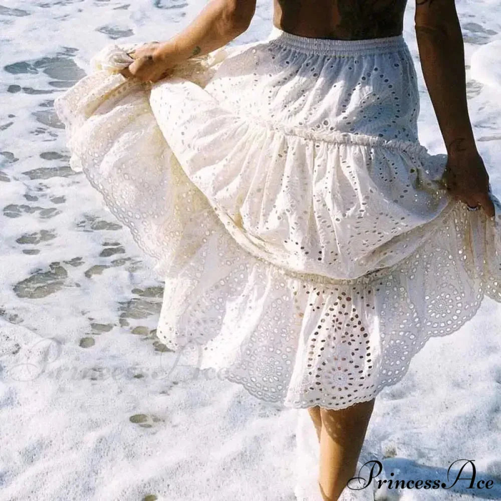 Stitched High Waist Bohemian Skirt