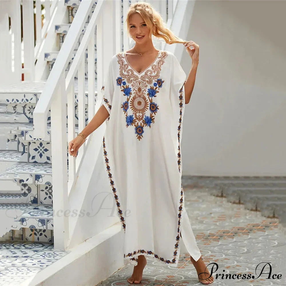 Stitched Kaftan Seaside Holiday Flowered Attire