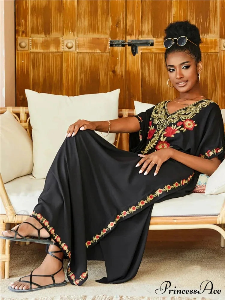 Stitched Kaftan Seaside Holiday Flowered Attire