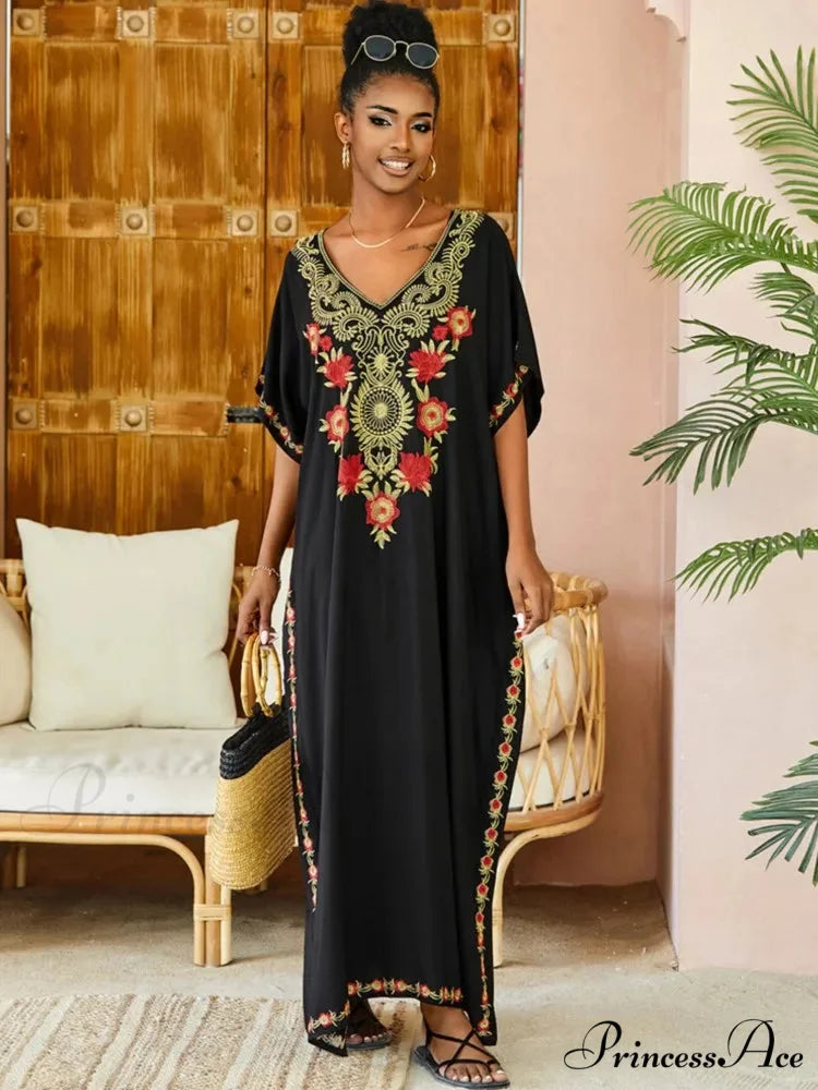 Stitched Kaftan Seaside Holiday Flowered Attire