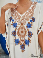Stitched Kaftan Seaside Holiday Flowered Attire