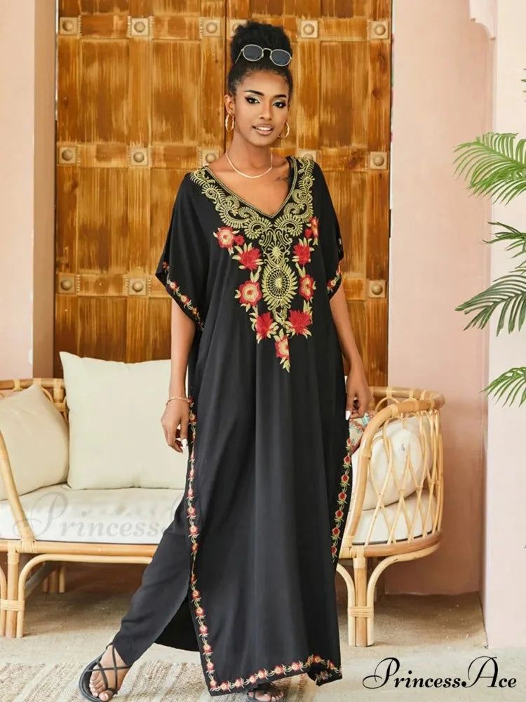 Stitched Kaftan Seaside Holiday Flowered Attire