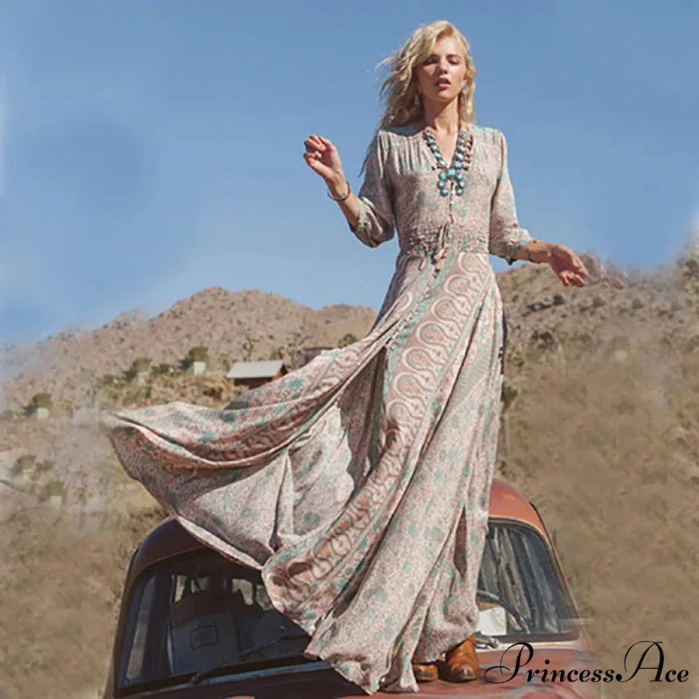 Stitching Ivory Sophisticated Cotton Celebration Boho Dress