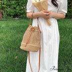 Stranded Straw Seaside Crossbody Travel Handbag