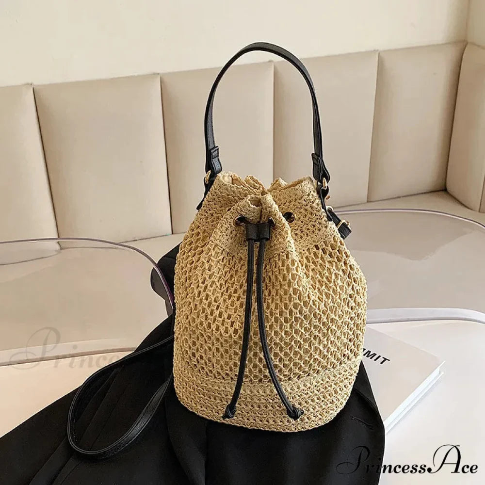 Stranded Straw Seaside Crossbody Travel Handbag