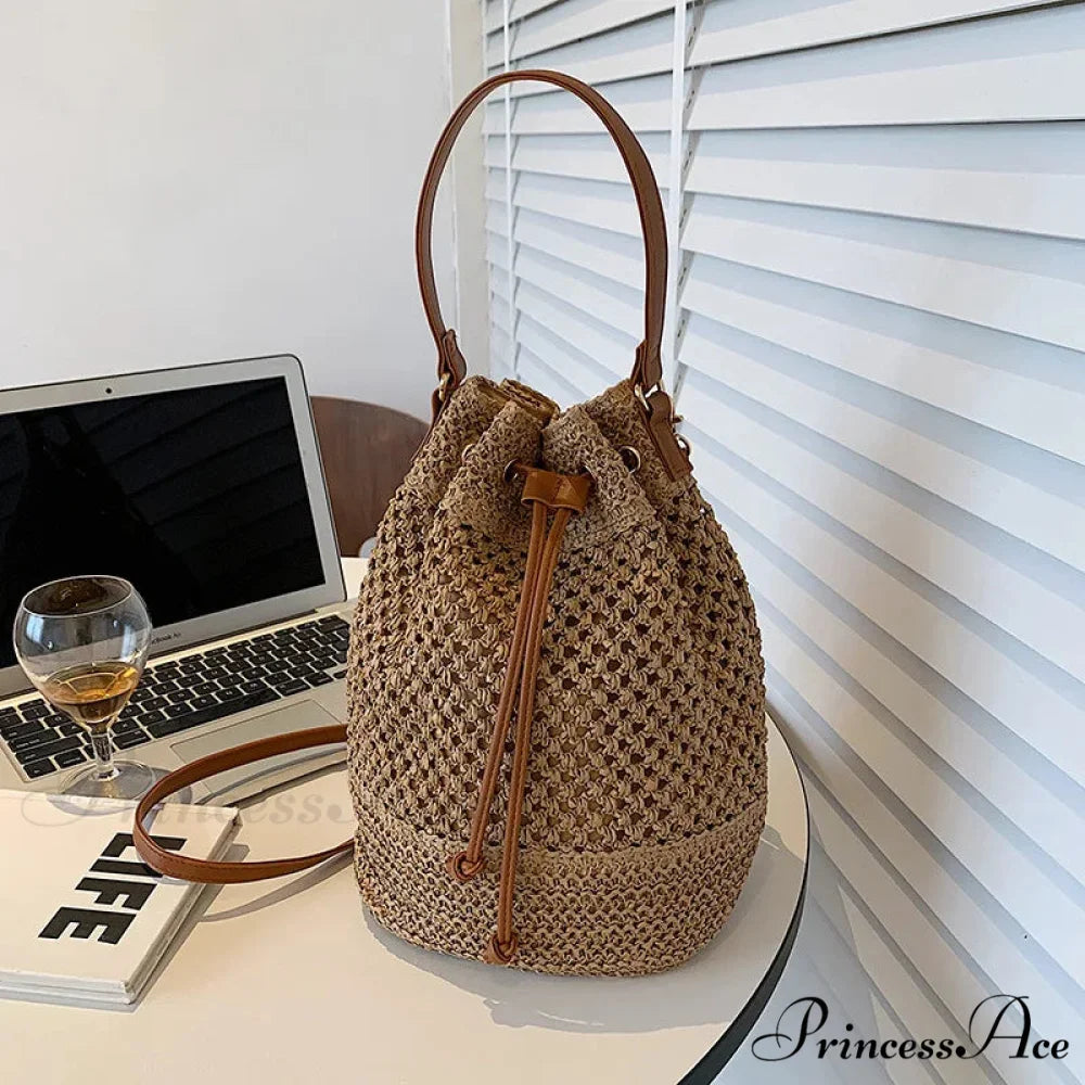 Stranded Straw Seaside Crossbody Travel Handbag