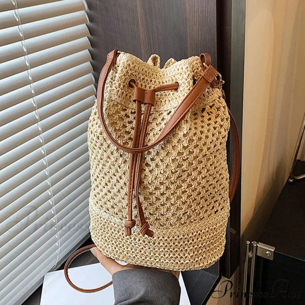 Stranded Straw Seaside Crossbody Travel Handbag