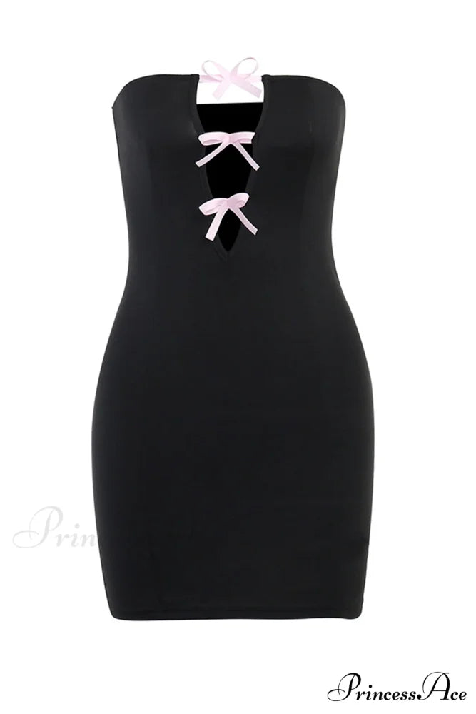 Strapless Dress with Bow-Tie Cut-Out