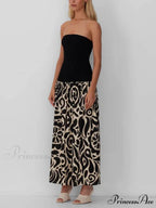 Strapless Floral Stylish Print Midi Dress