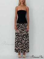 Strapless Floral Stylish Print Midi Dress