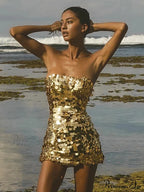 Strapless Mini Sequin Party Dress
