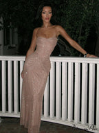 Strapless Ruffled Backless Party Dress