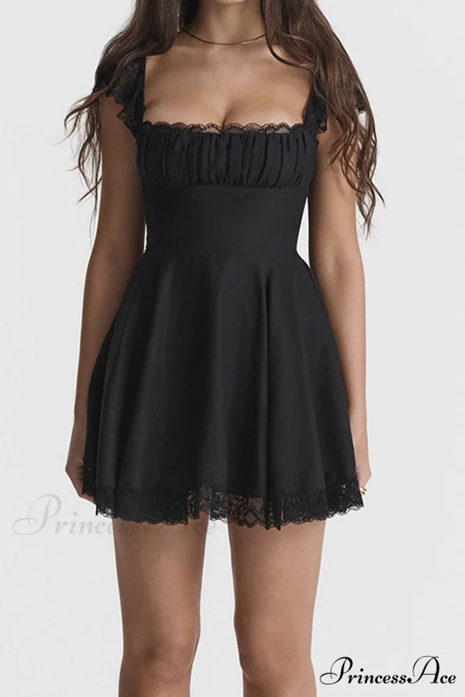 Strappy Lace Patchwork Corset Dress