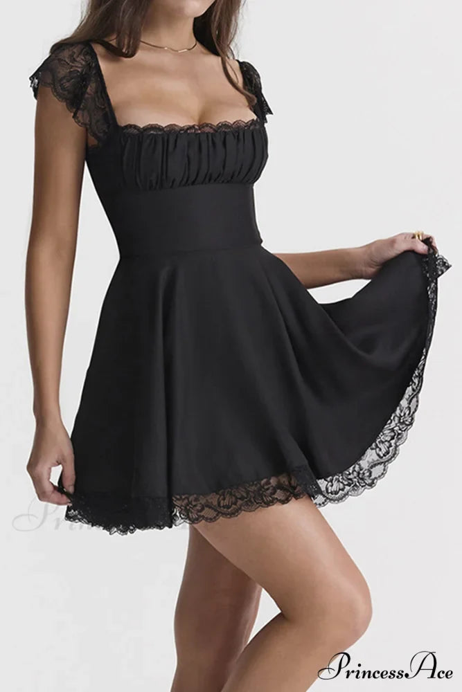 Strappy Lace Patchwork Corset Dress