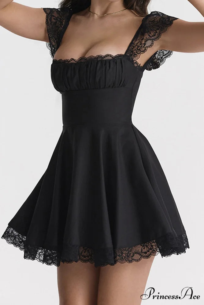 Strappy Lace Patchwork Corset Dress