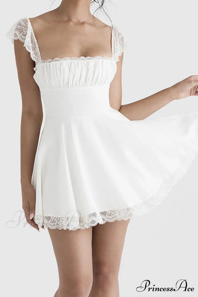 Strappy Lace Patchwork Corset Dress