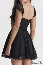 Strappy Lace Patchwork Corset Dress