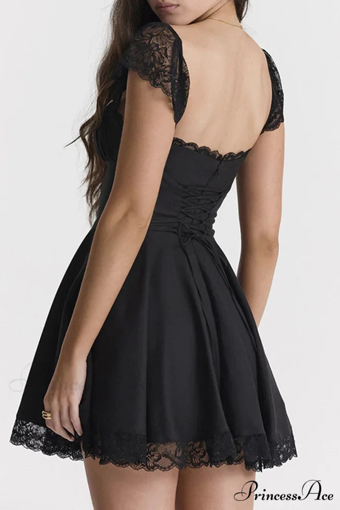 Strappy Lace Patchwork Corset Dress