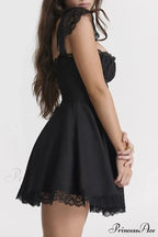 Strappy Lace Patchwork Corset Dress